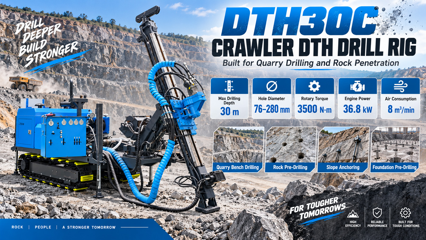 DTH30C Perforadora de martillo de fondo integrada