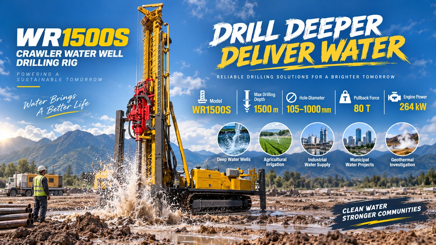 WR1500S Perforadora para pozos de agua sobre orugas