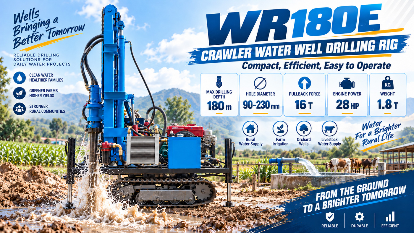 WR180E Perforadora para pozos de agua sobre orugas