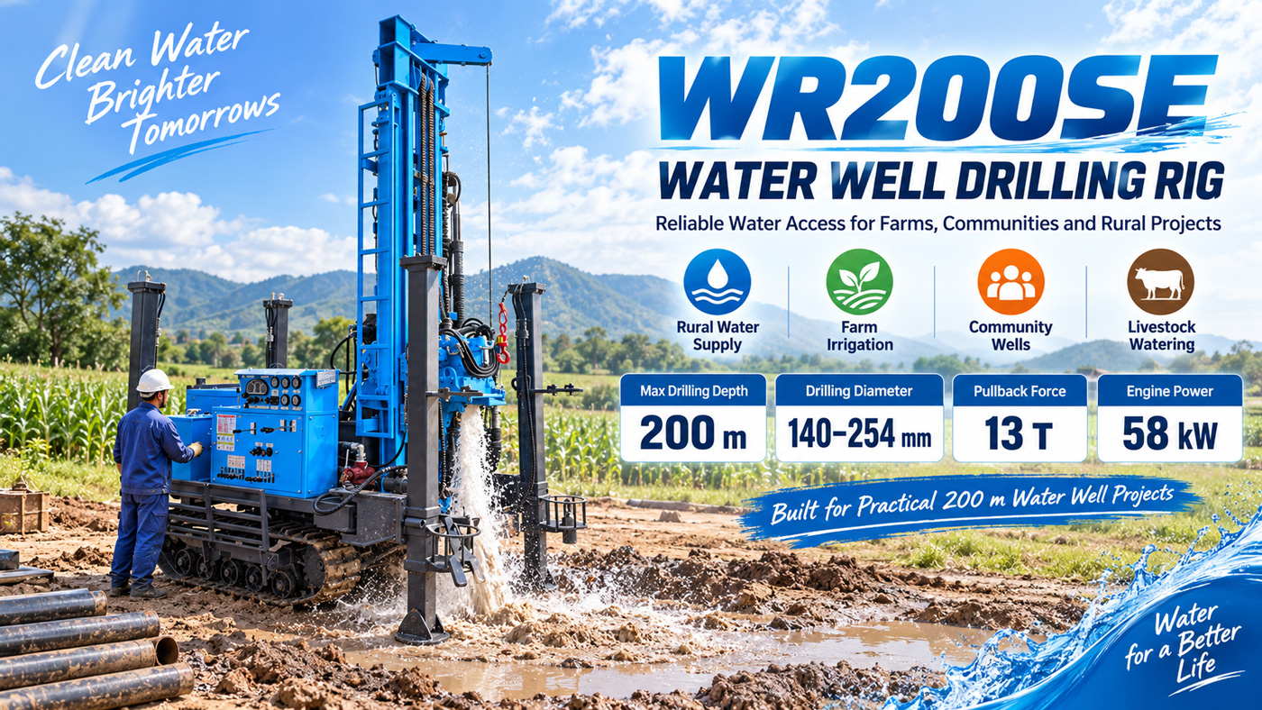 WR200SE Perforadora para pozos de agua sobre orugas