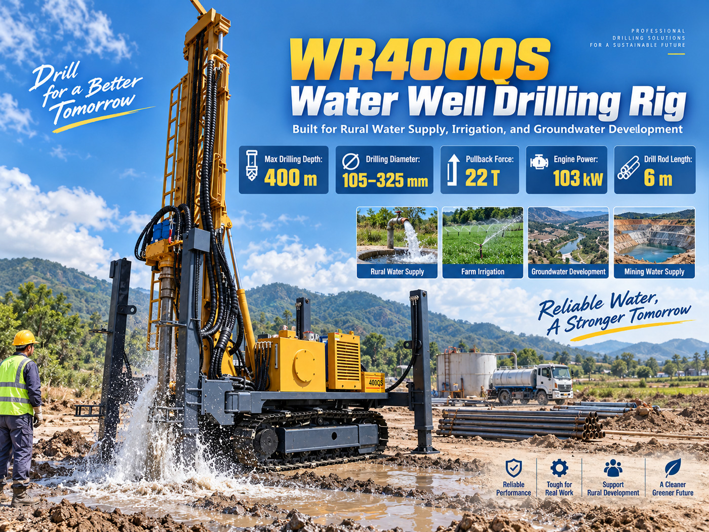 WR400QS Perforadora para pozos de agua sobre orugas