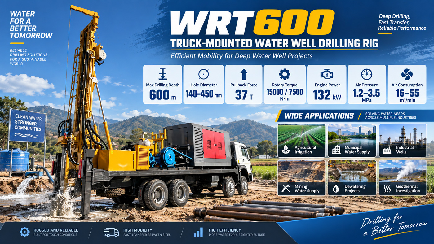 WRT600 Perforadora para pozos de agua montada en vehículo
